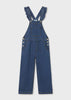 6650 Mayoral Jr Girls Eco-Tencel Cropped Flutter Denim Overalls front