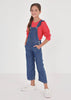 6650 Mayoral Jr Girls Eco-Tencel Cropped Flutter Denim Overalls modeled 2
