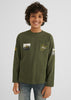 Eco-Sustainable Mayoral Boys Long Sleeved Mountain Graphic Printed T-Shirt, Front Functional Pocket