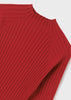 Girls Mayoral Red Knitted Top, Mockneck, Turtleneck, Round Neckline Long Sleeved Shirt