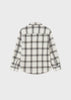 Boys Mayoral Long Sleeve Cream Plaid Shirt, Collared, Back, Eco-Sustainable Shirt