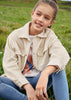 Girls Long Sleeved Corduroy Chickpea Overshirt, Collared, Front Central Button Fastenings