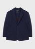 Mayoral Boys Navy Blue Knit Blazer, Front, Low Collar, Long Sleeve, Two Front Pockets, One Chest Pocket, Front Buttons
