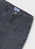 Mayoral Girls Belt Loops Slouch Pants, Front Functional Belt Loops, Gray