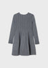 Flowy Steel Grey Dress, Mayoral Girls, Round Neckline and Long Sleeve, Back
