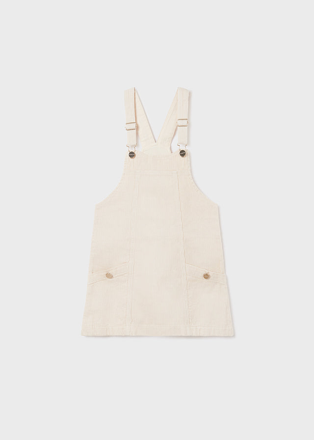 Mayoral Girls Corduroy Overall Skirt/Dress, Front Pockets, Adjustable Straps, Front