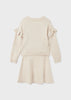 Girls Mayoral Marzipan Long Sleeved Knitted 2 PC Set, Skirt and Matching Top, Back