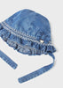 Girls Mayoral Denim Ruffled Sunhat with Decorative Elements, Adjustable Chin Strap, Eco-Friendly