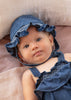 Eco-Friendly Denim Ruffled Sunhat, Sun hat with Adjustable Chin Strap