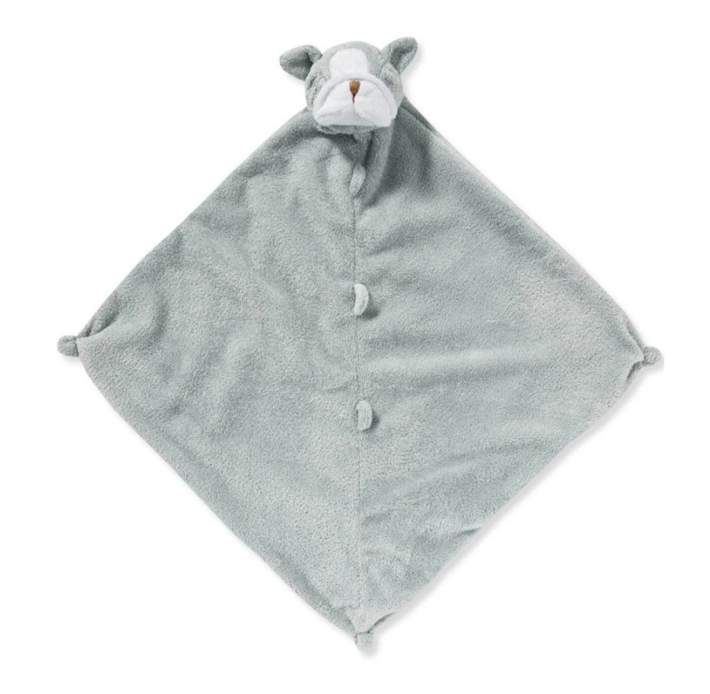 Angel Dear 13" Animal Blankie Lovie, Security Blanket - Grey Bulldog