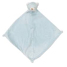 Baby Blue Bear Blankie, infant security blanket, snuggly animal head blanket lovie