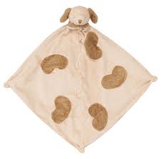 brown puppy blankie, animal doggy head snuggly lovie for babies and toddlers, unisex gift