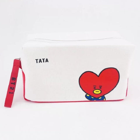 BT21 Zippered Canvas Make-Up/Pencil/Everything Bag - Tata Heart Prince