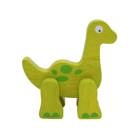 Begin Again Eco-friendly Wood Posable Toy, Dinosaur, Brontosaurus, Green