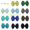 6" Bow & Nylon Headband, Blues & Greens (CLICK FOR MORE OPTIONS)