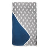 Copper Pearl 3 Layer Jumbo Quilt, Scout, Grey and White Moose, Blue One Side, Lux Cozy, Stretchy Quilt Blanket