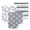 Copper Pearl Lux 3 Pack of Burp Cloths, Scout, Moose, Trees, Striped Printed