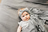 Copper Pearl Bow Headband Headwrap, B/W Check Nash