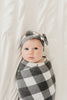 Knit Single Blanket, Copper Pearl, Swaddle Blanket, Scotland Black and White Blanket, Wrapped Around