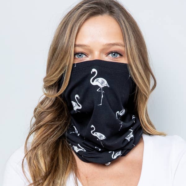 Face Covering, Convertible, Flamingo, Black