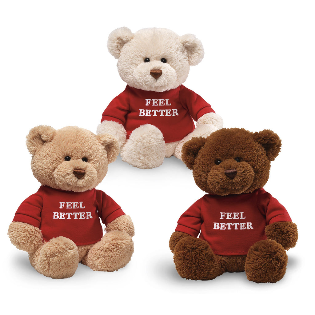 Gund Feel Better Red T-Shirt, 3 Classic Teddy Bear Options