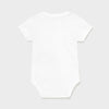 191 Girls Mayoral Basic White Snapsuit, Short Sleeve, V-Neckline, Back