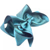 Close up, Blue satin, glitter, matte, bow, handmade, non-slip hair clip