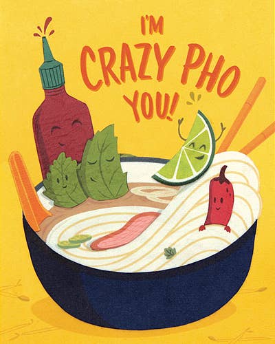 Handmade Greeting Card, Made of Recycled Papers, I'm Crazy Pho You