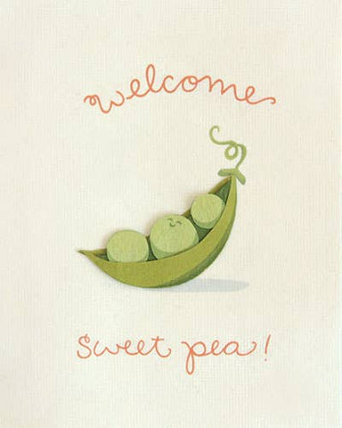 Good Paper Handmade Greeting Card - Welcome Sweet Pea
