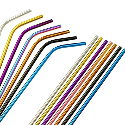Eco-friendly Reusable Stainless Steel Straw - Colored (CLICK FOR COLOR OPTIONS)
