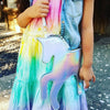 leatherette rainbow unicorn purse, silver, iridescent leatherette cross body handbag purse