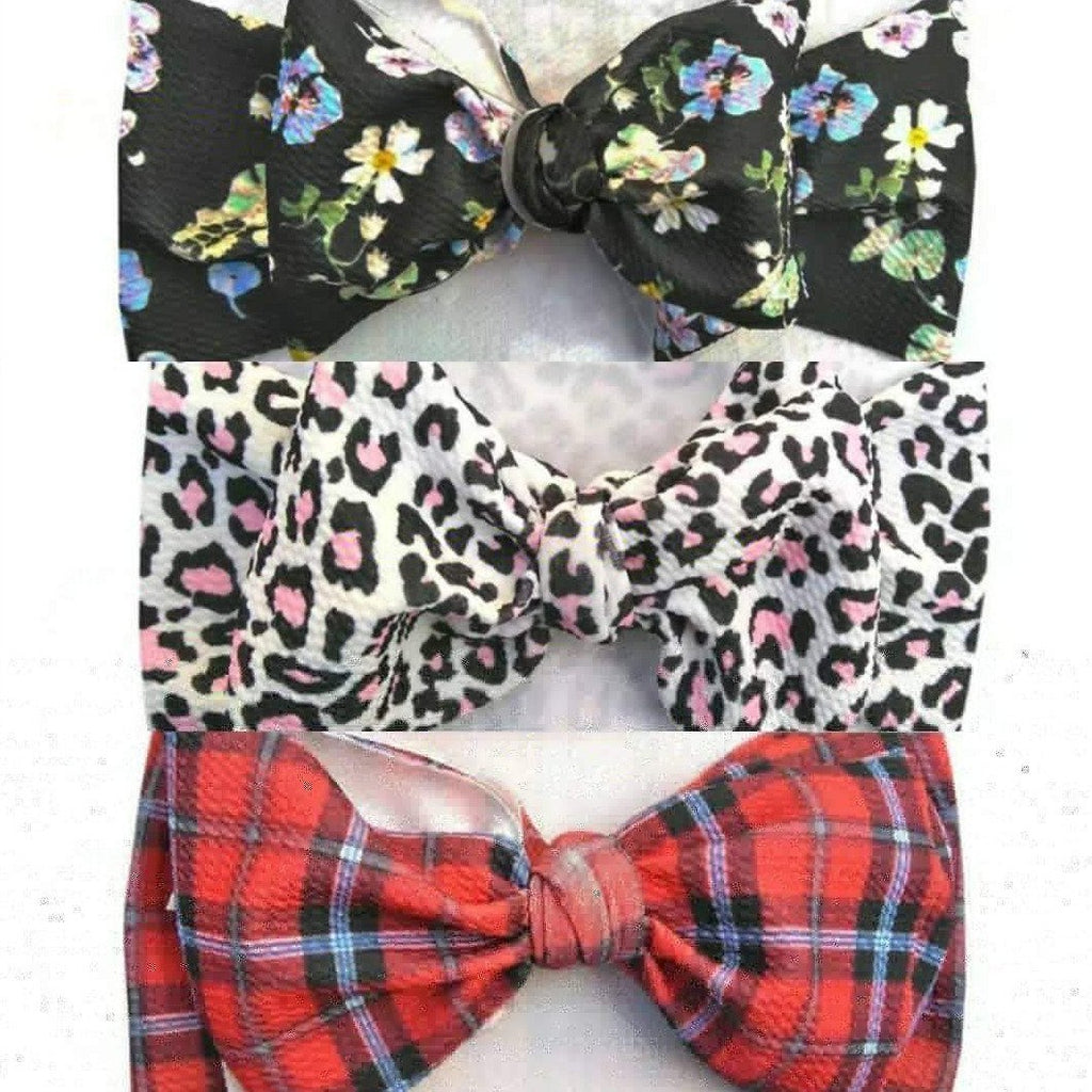 extra large 7 inch bow headband headwrap, floral, leopard, holiday red plaid