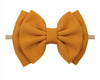 6 inch large bow nylon headbands for baby girls, fall mustard yellow