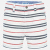 1287 Mayoral Boys Bermuda Shorts, Red & Grey Stripe