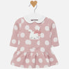 2809 mayoral quilted polka dot dusty rose bunny dress
