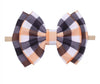 6 inch large bow nylon headbands for baby girls, halloween colors, fall orange black plaid