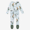 Posh Peanut Bamboo RUFFLED Zippered Footie -  Percy Dragon