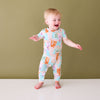 Posh Peanut Bamboo UNISEX Basic S/S Romper -  Boba Time
