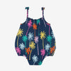 Posh Peanut Bamboo Spaghetti Bubble Romper - Palmer Palm Trees