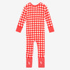 Posh Peanut Bamboo Convertible Zippered Onepiece Romper -  Polly Barn Red Gingham
