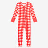 Posh Peanut Bamboo Convertible Zippered Onepiece Romper -  Polly Barn Red Gingham