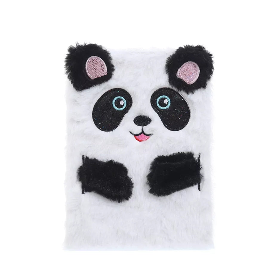 Plush Lined Journal, Panda, Soft Cover