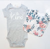 Be Kind, Onepiece Snap Bodysuit, Grey