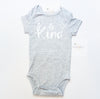 Be Kind, Onepiece Snap Bodysuit, Grey