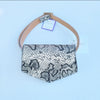 Faux Snakeskin Fanny Pack, Belt Bag - Black/Tan