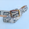 Faux Snakeskin Fanny Pack, Belt Bag - Black/Tan