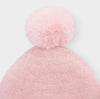 9312 Mayoral Lurex Puff Scarf, Beanie, & Mitten Set, Blush Pink