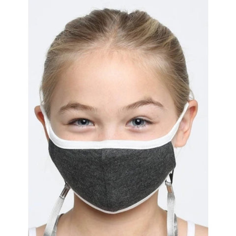 Face Mask, Kids Washable, Reusable - Unisex, Charcoal Grey