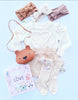 Knee-Hi Socks, Openwork Knit, Spring Floral, Cream