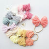 4.5" Shabby Chic Crinkle Bow & Soft Nylon Headband (CLICK FOR COLOR OPTIONS)